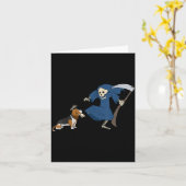 Bet Hound Grim Reaper Halloween Kaart (Gele Bloem)