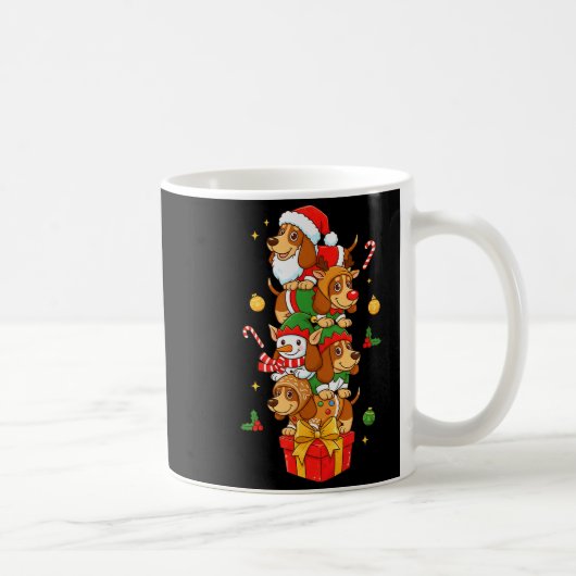 Bet Hound Santa Elf Snowman Christmas Womens Mens  Koffiemok (Rechts)