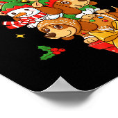 Bet Hound Santa Elf Snowman Christmas Womens Mens  Poster (Hoek)