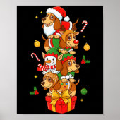 Bet Hound Santa Elf Snowman Christmas Womens Mens  Poster (Voorkant)