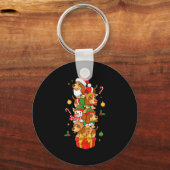 Bet Hound Santa Elf Snowman Christmas Womens Mens  Sleutelhanger (Voorkant)