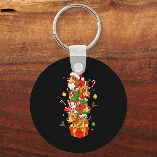 Bet Hound Santa Elf Snowman Christmas Womens Mens  Sleutelhanger (Voorkant)