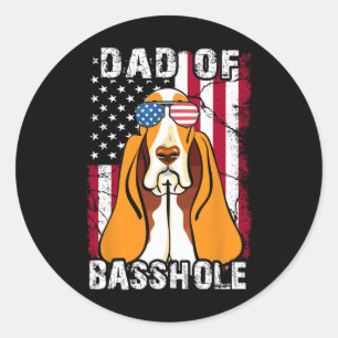 Bet-hound vader dag cadeau vader van bhole hond 4e ronde sticker
