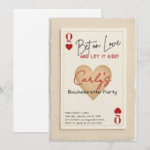 Bet on Love Casino Bachelorette Invitation Kaart (Voorkant / Achterkant)