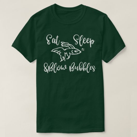 Beta Fish Eat Sleep Bubbles T-shirt (Design voorkant)