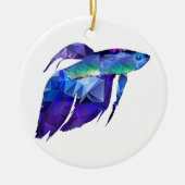 Beta Fish for Polygon Mosaic Blue Keramisch Ornament (Voorkant)