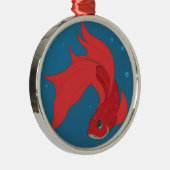 Beta Fish Metalen Ornament (Rechts)