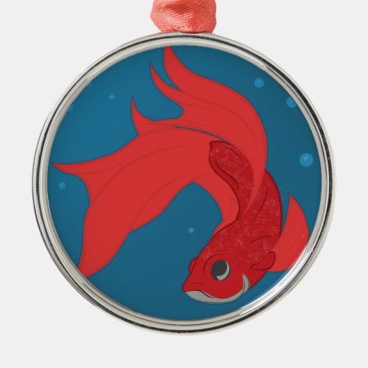 Beta Fish Metalen Ornament (Voorkant)