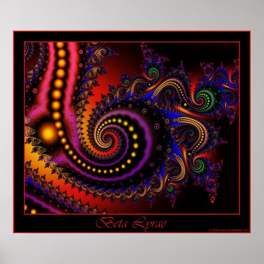 Beta Lyrae poster - rode grens (Voorkant)