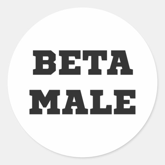 Beta Male Ronde Sticker (Voorkant)