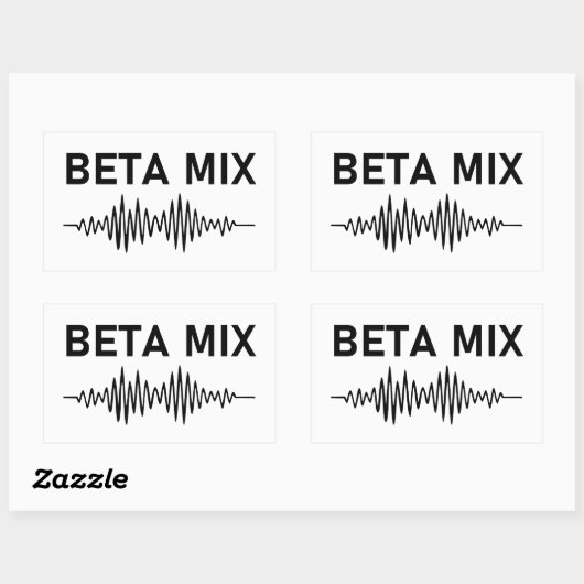 Bèta Mix - Audio WaveForm Rechthoekige Sticker (Vel)