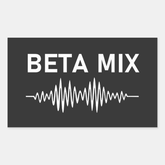 Bèta Mix - Audio Waveform V2 Rechthoekige Sticker (Voorkant)