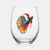 Beta Siamese vechten vis grappig Wijnglas Zonder Voet (Voorkant)