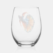 Beta Siamese vechten vis grappig Wijnglas Zonder Voet (Achterkant)