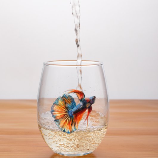 Beta Siamese vechten vis grappig Wijnglas Zonder Voet