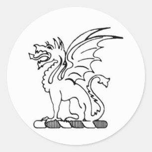 Beta Theta Pi Dragon-Sticker Ronde Sticker