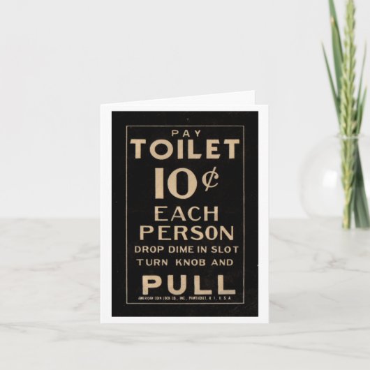 Betaal de Kaart van de Nota van het Toilet (Voorkant)