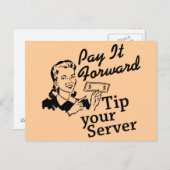 Betaal het vooruit, tip uw server briefkaart (Voorkant / Achterkant)