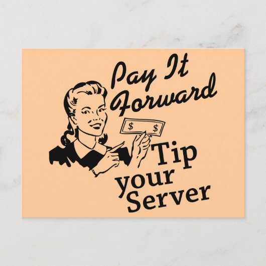 Betaal het vooruit, tip uw server briefkaart (Voorkant)