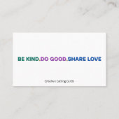 Betaal het Voorwaarts Verspreid Liefde Bellen Kaar (Achterkant)