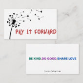 Betaal het Voorwaarts Verspreid Liefde Bellen Kaar (Voorkant / Achterkant)