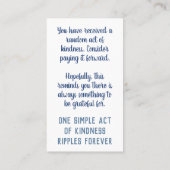 Betaal het Voorwaarts Willekeurige Actie van Vrien Visitekaartje (Achterkant)