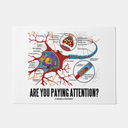 Betaal je aandacht? Neuron Synapse Humor Deurmat (Voorkant)