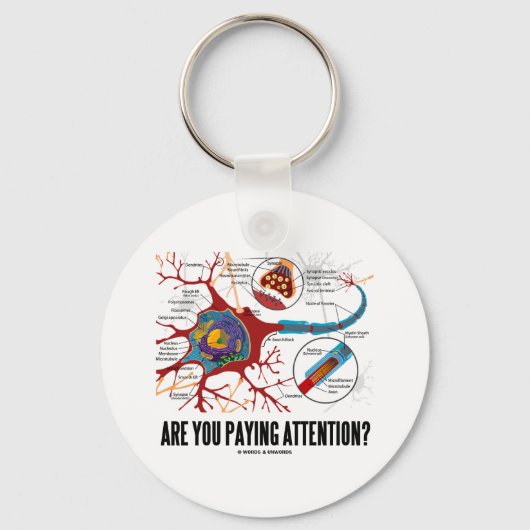 Betaal je aandacht? (Neuron Synapse Humor) Sleutelhanger (Voorkant)