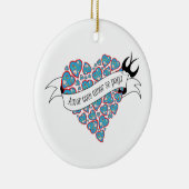 Betaal liefde met geïllustreerd Portugees spreekwo Keramisch Ornament (Rechts)