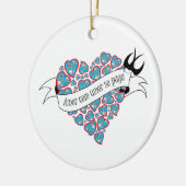 Betaal liefde met geïllustreerd Portugees spreekwo Keramisch Ornament (Links)