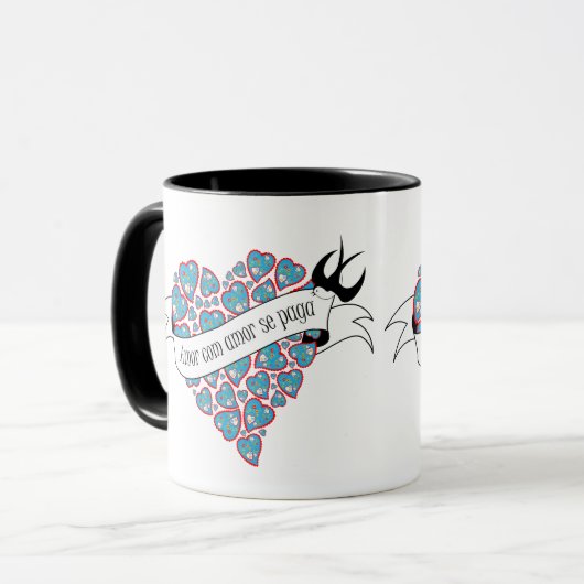 Betaal liefde met geïllustreerd Portugees spreekwo Mok (Voorkant links)