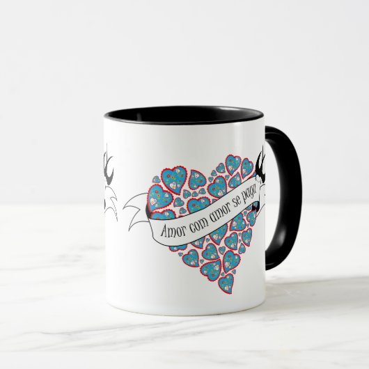 Betaal liefde met geïllustreerd Portugees spreekwo Mok (Voorkant rechts)