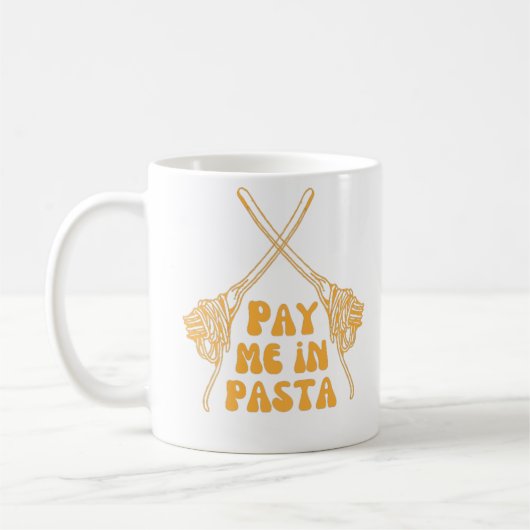 Betaal me in pasta koffiemok (Links)
