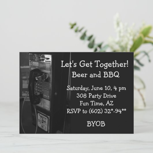 Betaal Telefoon Get Gezamenlijke Uitnodiging (Staand voorkant)