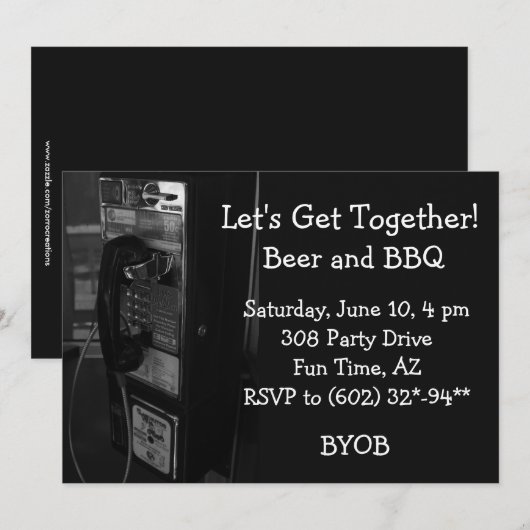 Betaal Telefoon Get Gezamenlijke Uitnodiging (Voorkant / Achterkant)