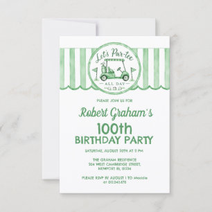 Betaalbaar 100e verjaardagsfeestje golf thema kaart