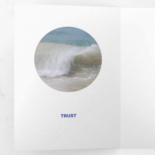 Betaalbaar blauw zwart-wit en witdicht drieluik kaart (Binnenzijde eerst)