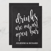 Betaalbaar bord voor het huwelijk met open borden kaart (Voorkant / Achterkant)