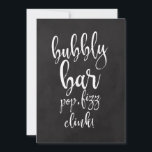 Betaalbaar bordje met een teugels voor Mary Bar<br><div class="desc">Een elegant teken van de snijrand bruiloft,  kenmerkt de tekst "bubbly bar,  pop,  fizz,  klok!"in een uitgewalste manuscriptdoopvont,  voegt de borsteltextuur een spontaan en playful gevoel toe. De achtergrondkleur kan aan uw behoeften en voorkeuren worden aangepast. Neem contact met mij op als u een speciaal verzoek hebt.</div>