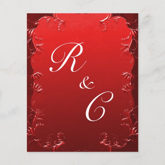 Betaalbaar Elegant Rood Perkament Bruiloft Uitnodi Flyer (Achterkant)