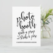 Betaalbaar hashtag-bord voor fotocabine kaart (Staand voorkant)