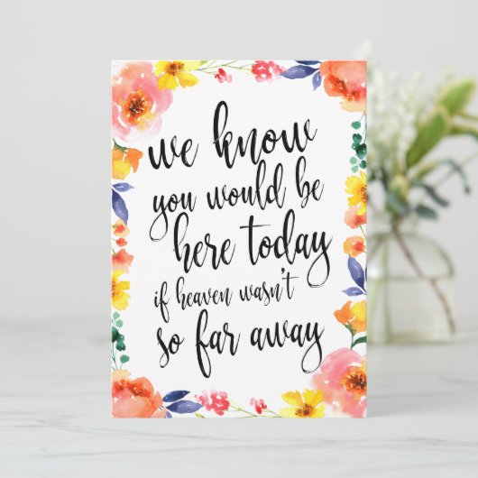 Betaalbaar herdenkingsbord voor boho floral bruilo (Staand voorkant)