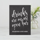 Betaalbaar Krijtbord Trouw Open Bar Bord Kaart (Staand voorkant)