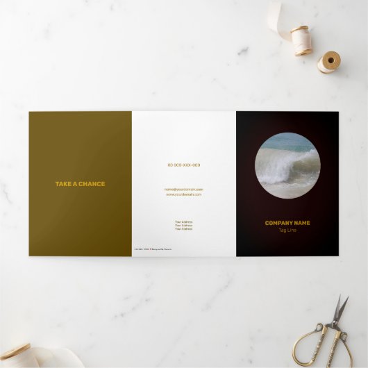 Betaalbaar Oranje en bruin Drieluik Kaart (Buitenkant)