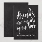 Betaalbaar schoolbord trouw open bar bord kaart (Voorkant / Achterkant)