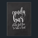Betaalbaar snoep bord voor bevestigen kaart<br><div class="desc">Een elegant teken van de snijrand bruiloft, kenmerkt de tekst "de bar van het Snoep te voelen gelieve vrij om te nemen behandelt"in een extraverte manuscriptdoopvont, voegt de borsteltextuur een spontaan en playful gevoel toe. De achtergrondkleur kan aan uw behoeften en voorkeuren worden aangepast. Neem contact met mij op als...</div>