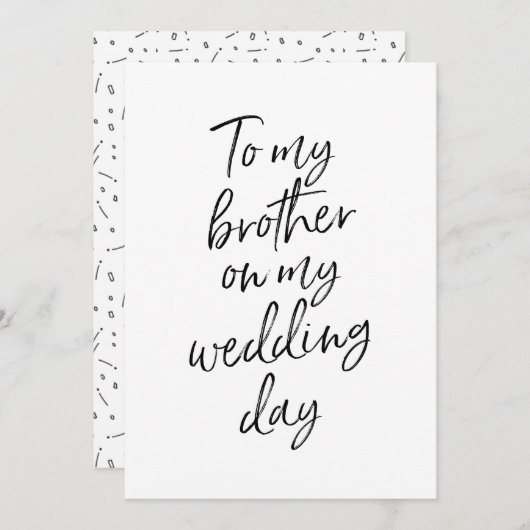 Betaalbaar voor mijn broer op mijn trouwdag (Voorkant / Achterkant)