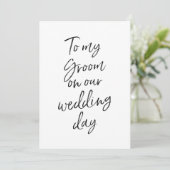 Betaalbaar voor mijn bruidegom op onze trouwdag kaart (Staand voorkant)