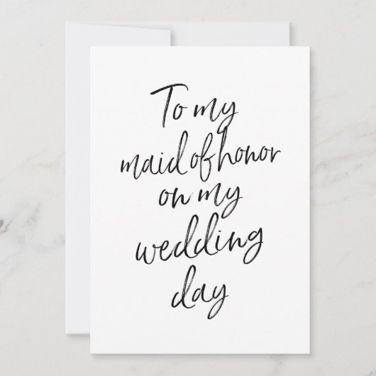 Betaalbaar voor mijn dienstmeisje op mijn trouwdag kaart (Voorkant)