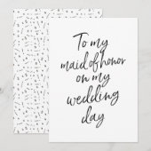 Betaalbaar voor mijn dienstmeisje op mijn trouwdag kaart (Voorkant / Achterkant)